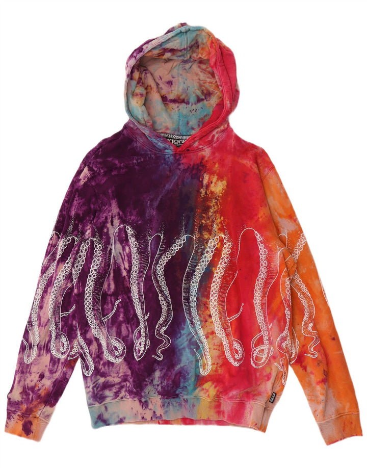 Pulover cu glugă cu grafic pentru bărbați Octopus, mare, multicolor, cu vopsea