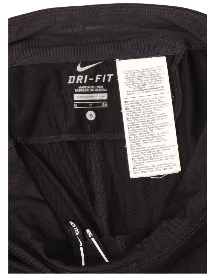 Leggings capri Nike Dri Fit pentru femei UK 10 Mic, negru, poliester Sport