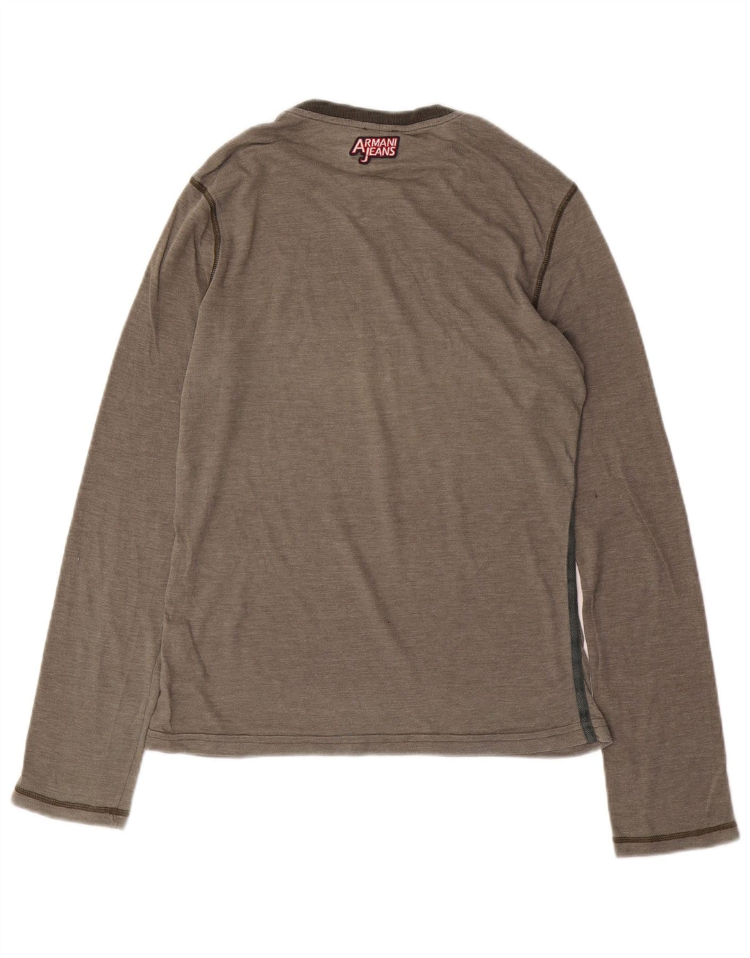 ARMANI JEANS Top grafic pentru bărbați cu mânecă lungă, bumbac gri mic