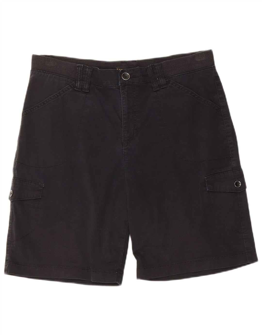 Pantaloni scurti cargo cu talie medie LEE pentru femei, cu talie medie, W34, negru