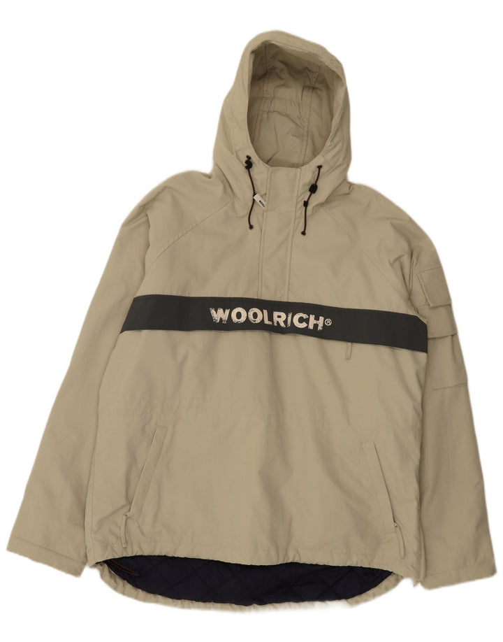 Jachetă Anorak cu glugă pentru bărbați Woolrich UK 38 Medium Khaki Colorblock