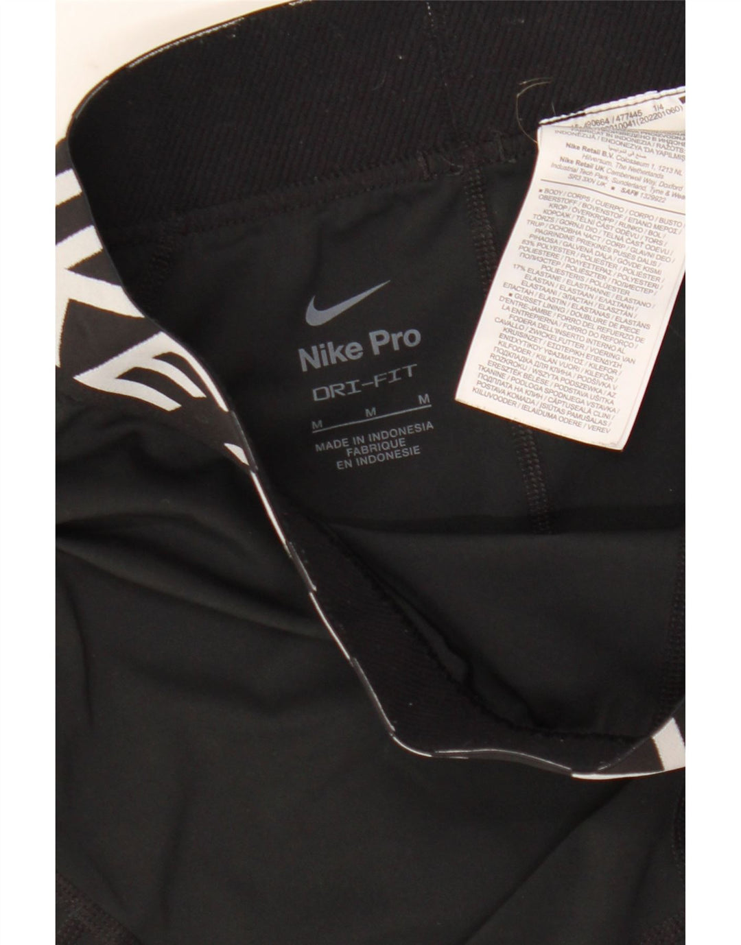 Pantaloni scurți sport Nike Dri Fit Graphic pentru femei UK 12 Poliester mediu negru