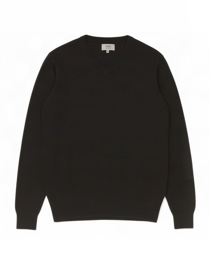 Pulover pentru bărbați Marks & Spencer cu decolteu în V, XL, negru