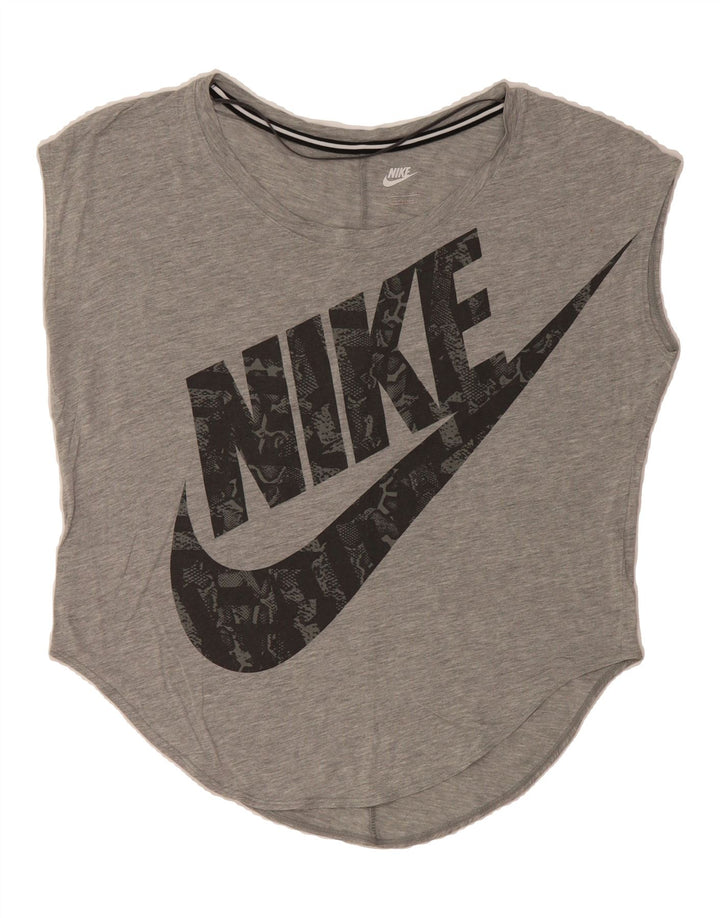 NIKE Womens Oversized Graphic T-Shirt Top UK 6 XS Grey Vintage Nike and Second-Hand Nike from Messina Hembry 