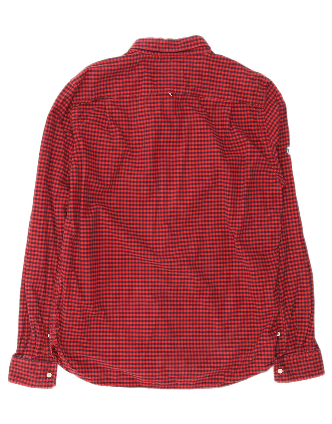 Cămașă de flanel croită pentru bărbați SUPERDRY XL, bumbac vichy roșu