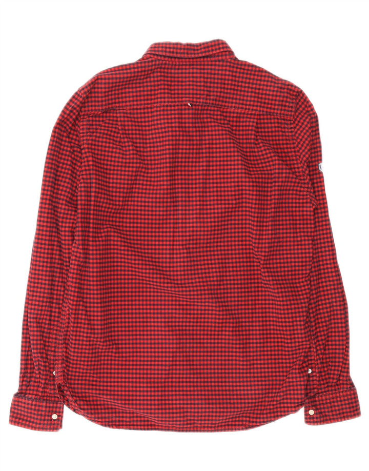Cămașă de flanel croită pentru bărbați SUPERDRY XL, bumbac vichy roșu