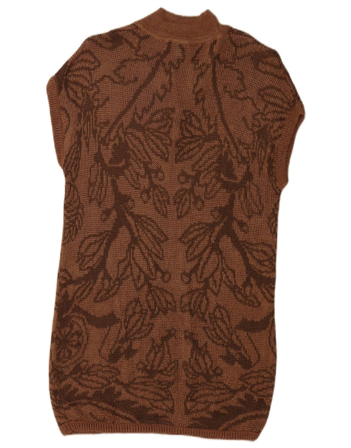 Rochie cu pulover fără mâneci pentru femei Magic IT 42 Maro Mediu Floral Viscoză