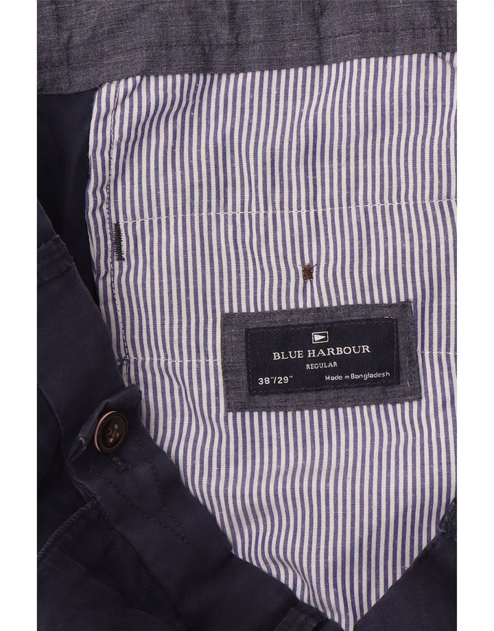 MARKS & SPENCER Pantaloni de costum Blue Harbour pentru bărbați L38 L29 bleumarin