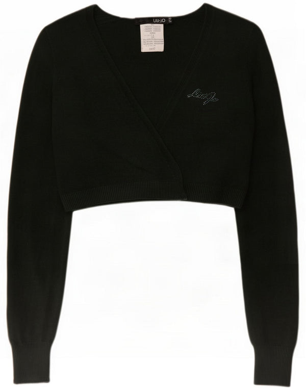 Liu Jo Girls Wrap Crop Cardigan Pulover 7-8 ani Kaki Viscoza