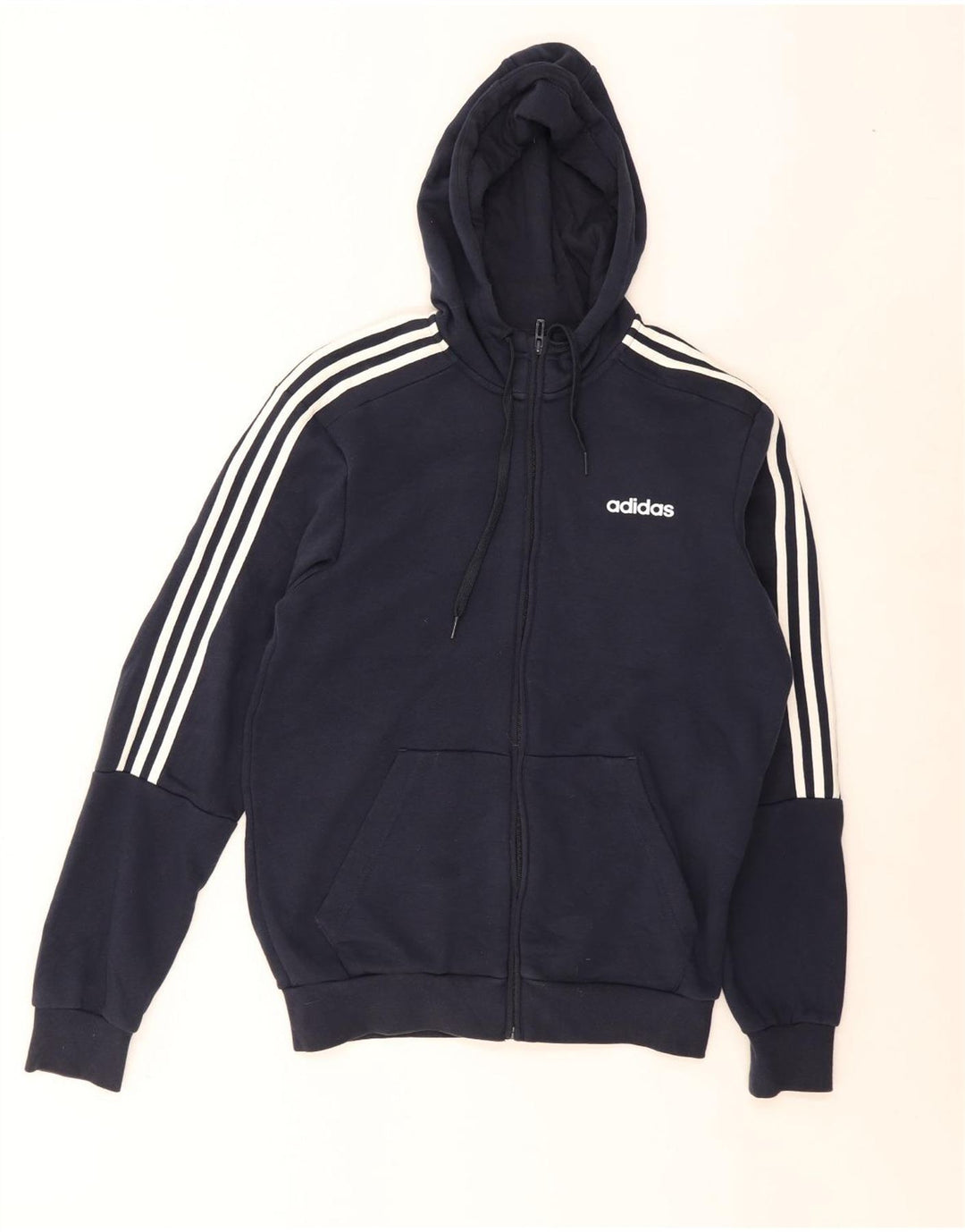 Pulover Adidas pentru bărbați, cu fermoar, bumbac, albastru, mediu