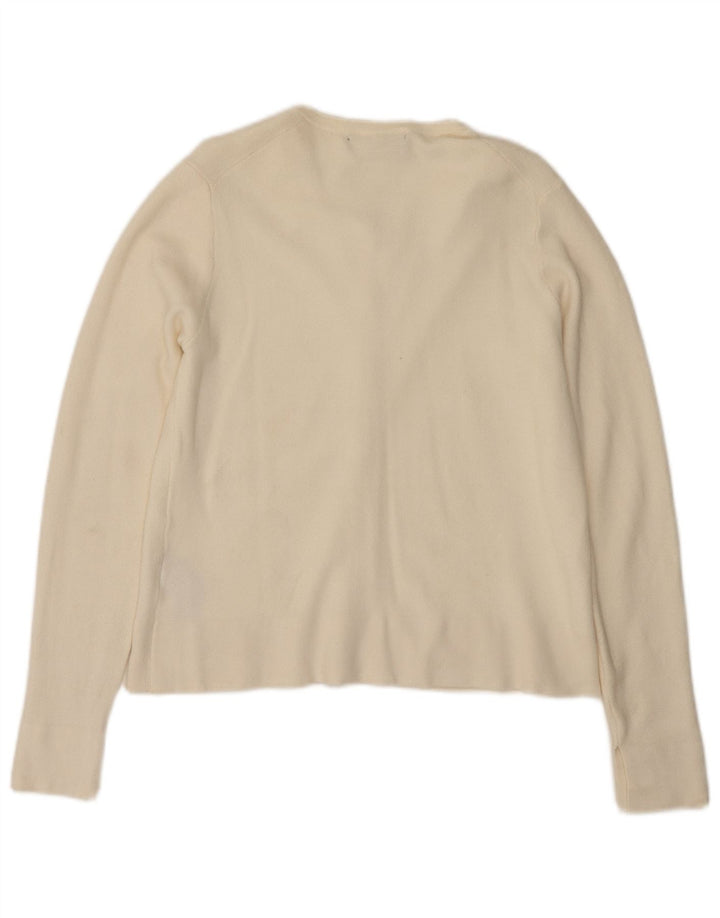 Pulover cardigan pentru femei Zara UK 12 Medium White Viscose