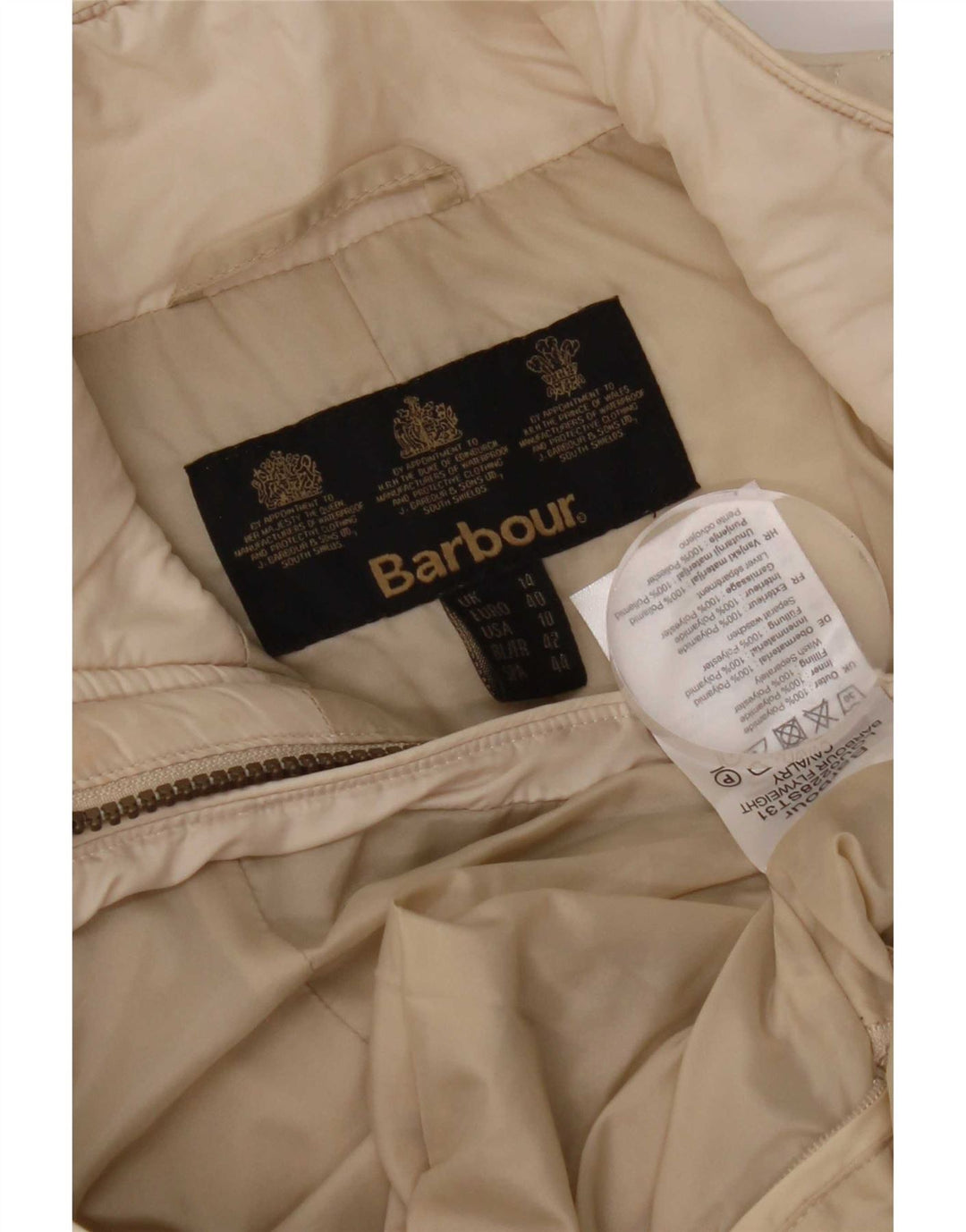 Jachetă matlasată Barbour pentru femei UK 14 mare, bej, nailon