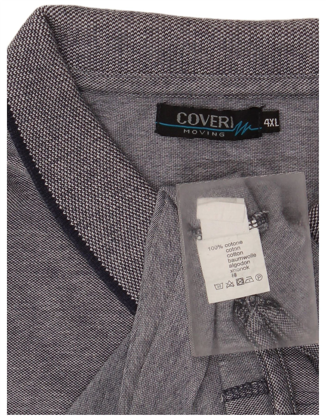 Tricou polo pentru bărbați Coveri 4XL bumbac gri