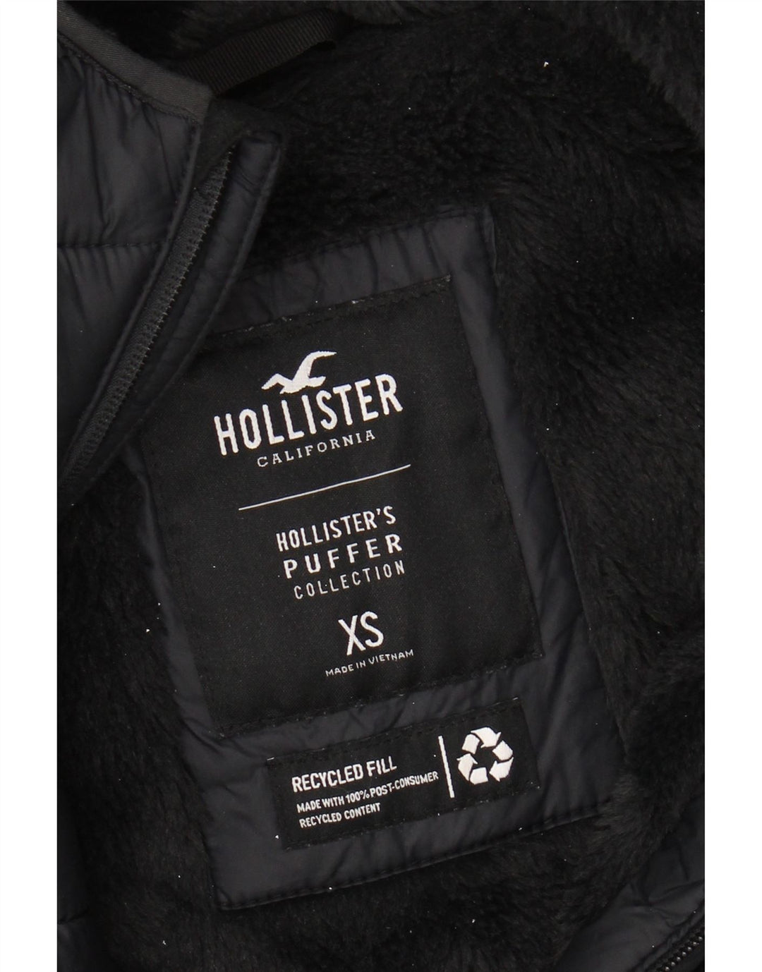Jachetă căptușită cu glugă pentru bărbați HOLLISTER UK 34 XS Nylon negru