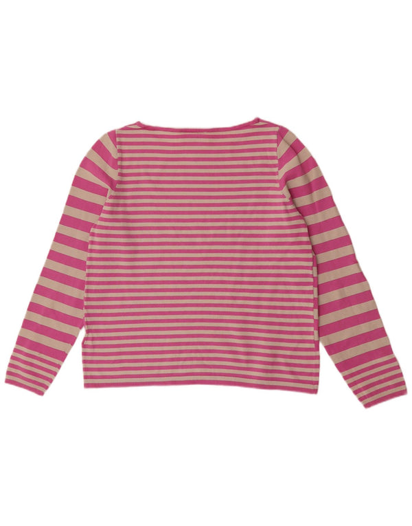 Pulover Tommy Hilfiger pentru damă, cu gât de barcă, cu dungi mari, roz, UK 14