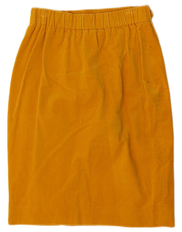 Fusta creion vintage pentru femei UK 12 Medium W26 Galben