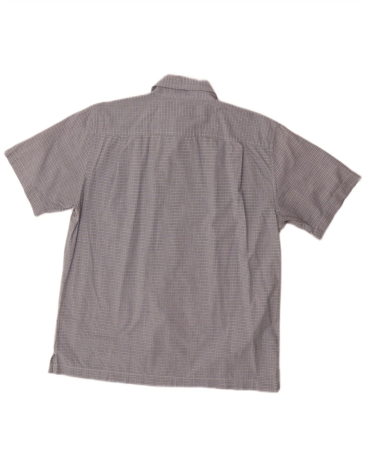 Cămașă cu mânecă scurtă pentru bărbați DOCKERS, bumbac cu carouri albastru mediu