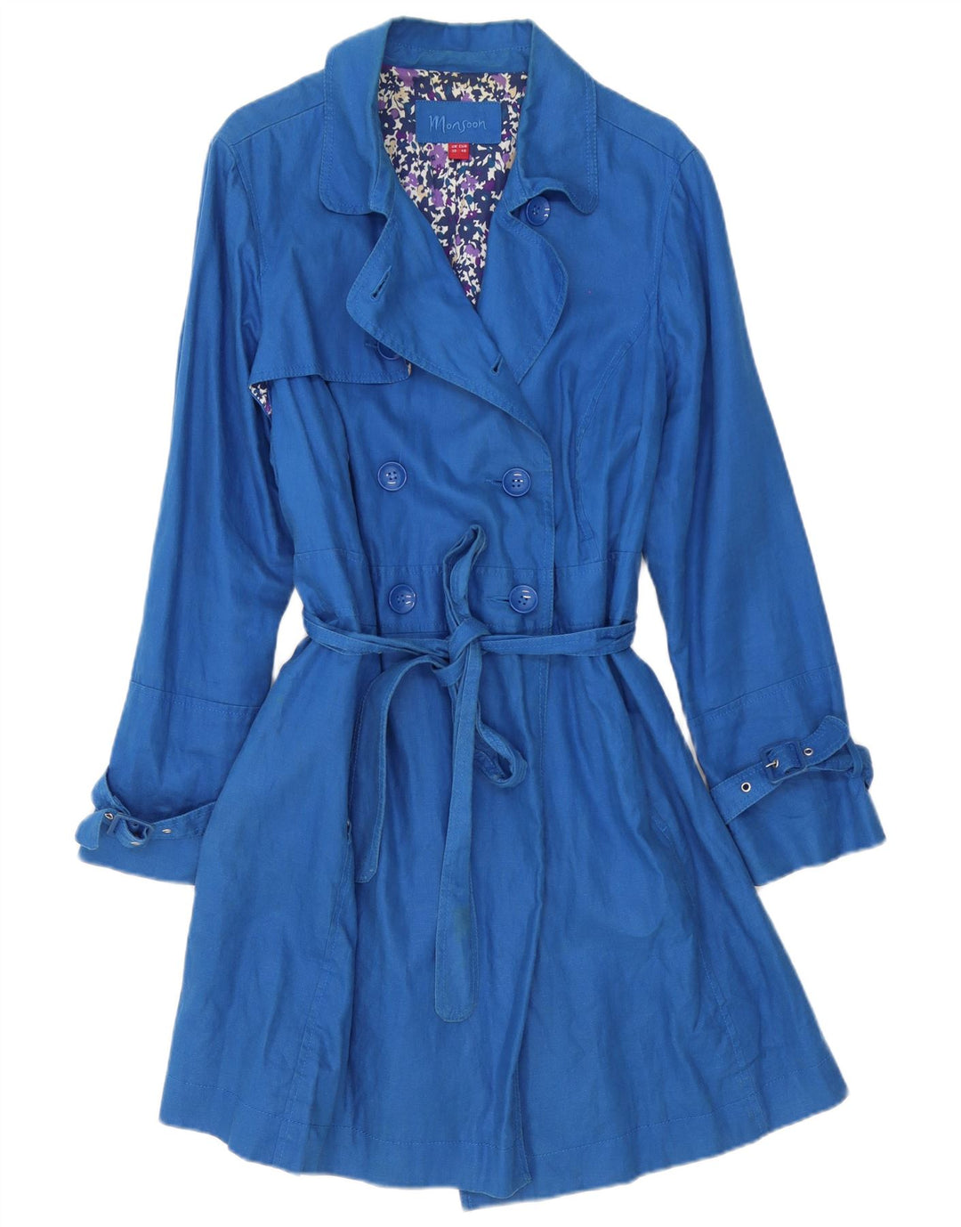 Trench pentru femei Monsoon UK 20 2XL Blue Linen