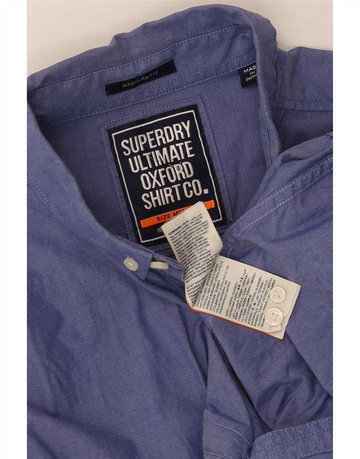 Cămașă Superdry pentru bărbați, cu formă regulată, din bumbac albastru mediu