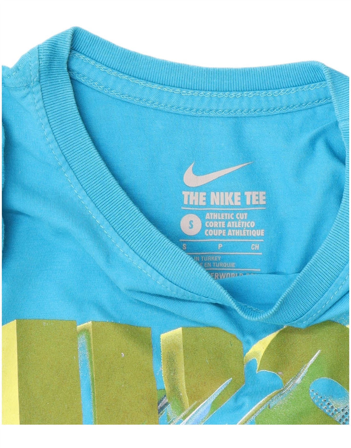 NIKE Mens Athletic Cut Graphic T-Shirt Top Small Blue
