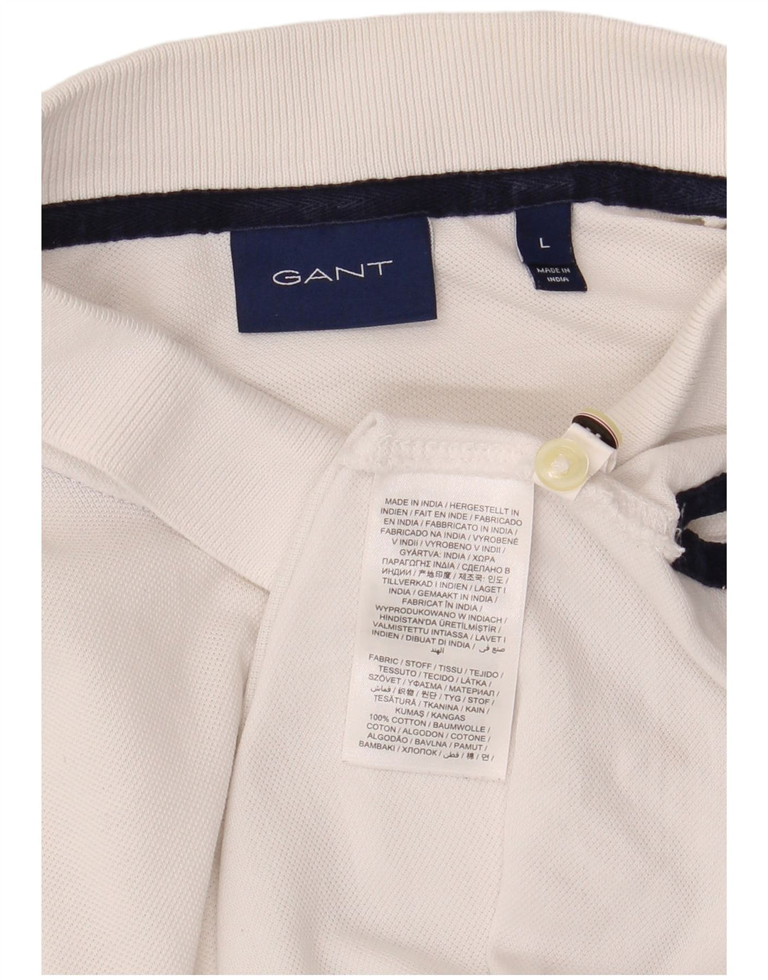 Tricou polo pentru bărbați Gant, mare, alb, din bumbac