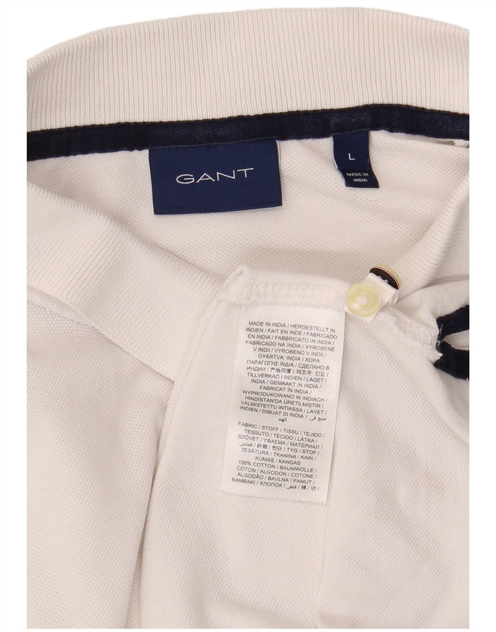 Tricou polo pentru bărbați Gant, mare, alb, din bumbac