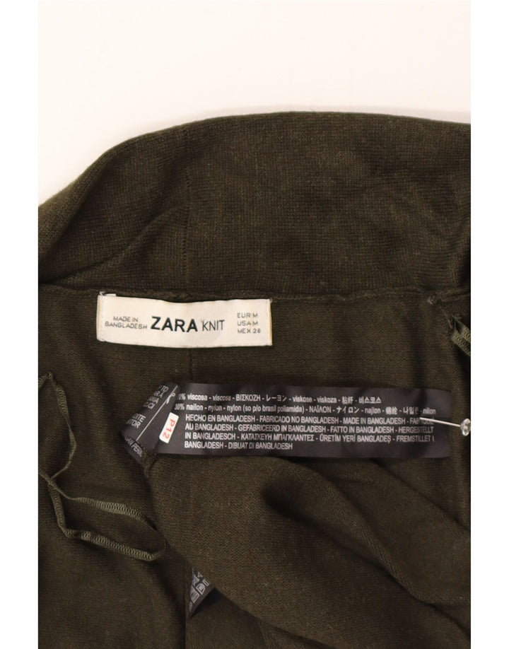 Pulover cardigan deschis pentru femei Zara UK 12, viscoză verde medie