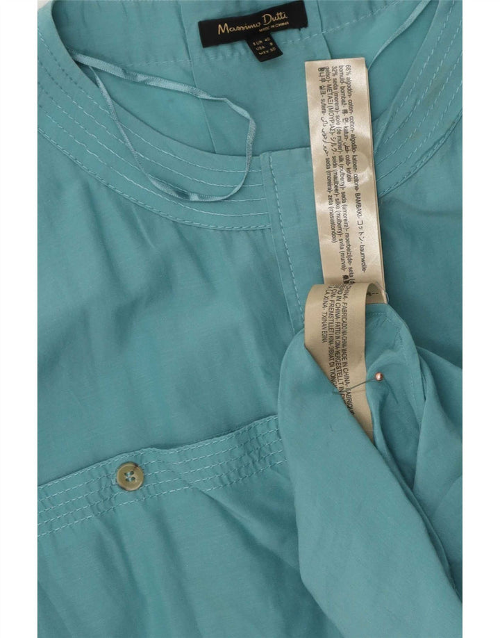 Bluză cămașă supradimensionată pentru femei Massimo Dutti EU 40 bumbac turcoaz mediu