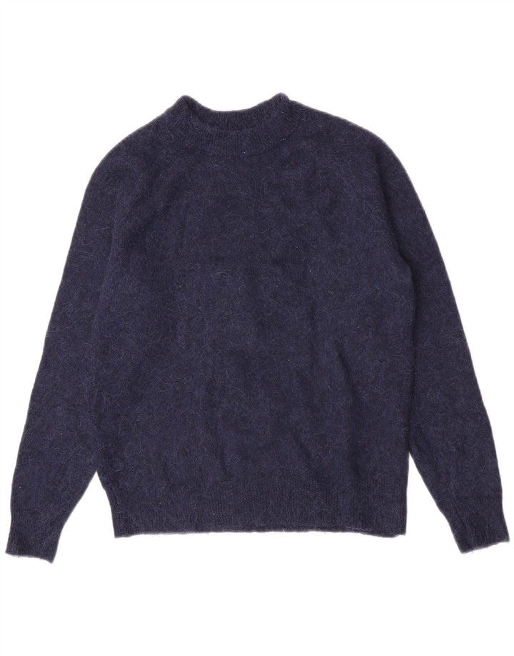 Pulover pentru damă Zara, cu gât turnut, UK 10, poliamidă, albastru bleumarin mic