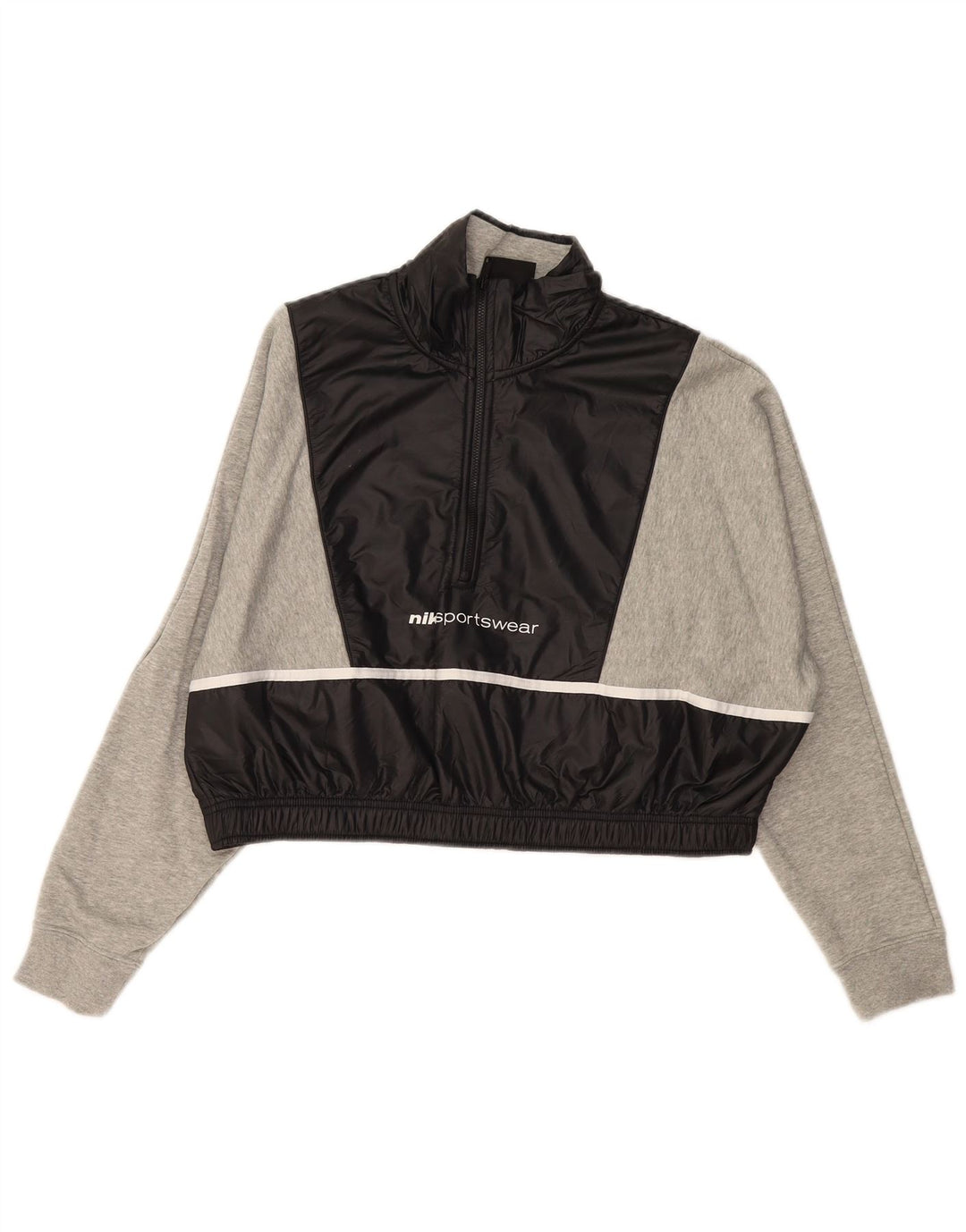 Pulover oversize crop NIKE pentru femei UK 16, mare, gri, colorblock