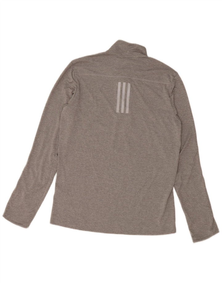 Adidas Aeroready Zip Neck Top pentru bărbați cu mânecă lungă, mic, gri, poliester