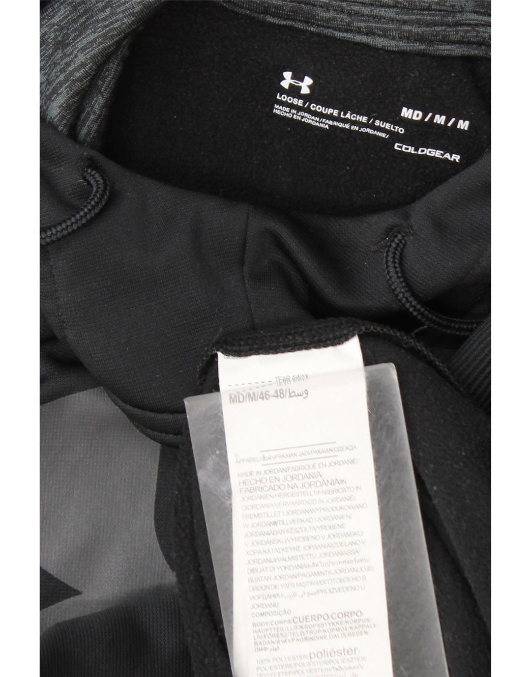 Pulover Under Armour Cold Gear Graphic pentru bărbați, poliester mediu negru