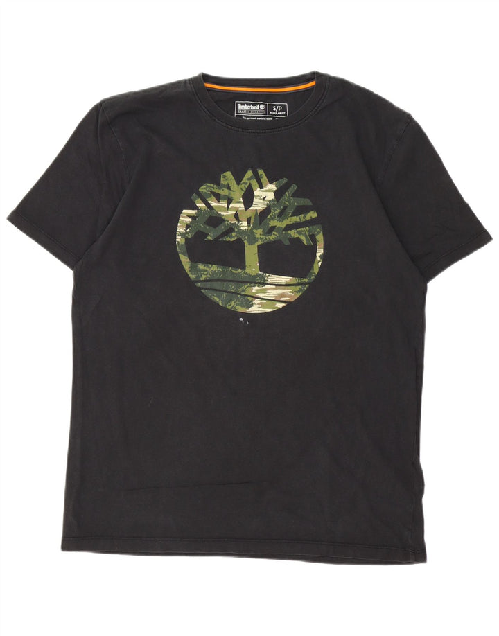 Tricou grafic Timberland pentru bărbați, cu croială obișnuită, mic, negru, bumbac