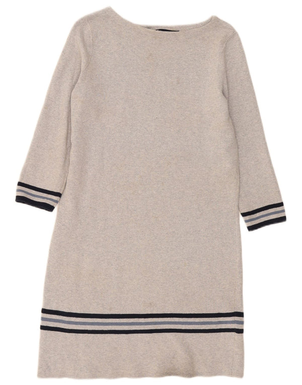 Crew Clothing Rochie cu mâneci 3/4 pentru femei UK 12 Medium Gri Dunge