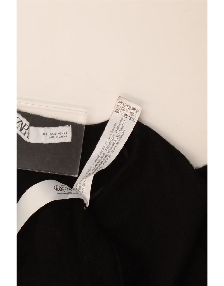 Pulover pentru femei cu decolteu în V Zara UK 10 Lână neagră mică