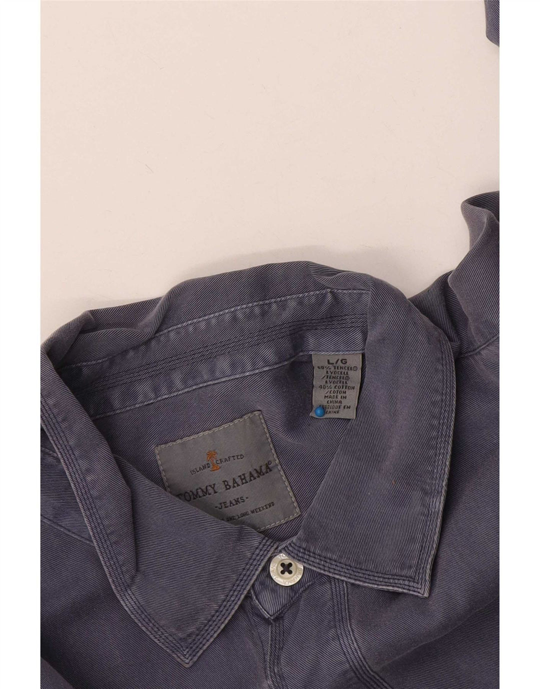 Cămașă pentru bărbați Tommy Bahama mare din bumbac bleumarin