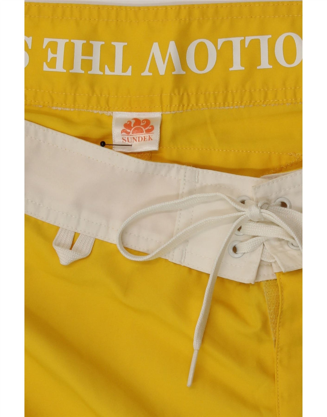 Pantaloni scurți de înot grafic Sundek pentru bărbați, galben mediu, color block