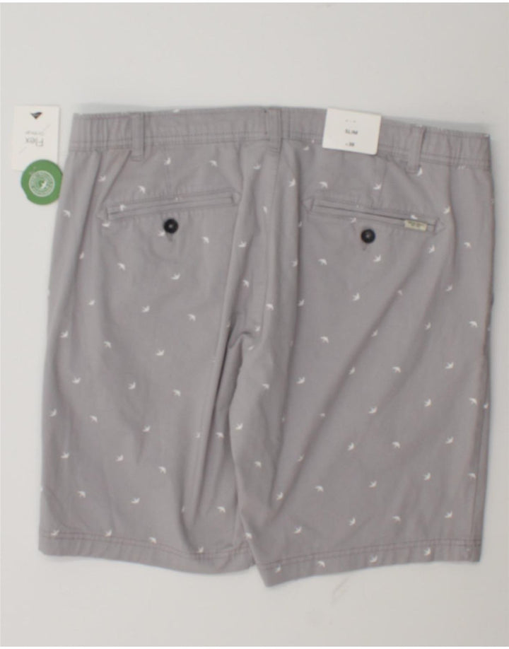 Pantaloni scurți chino slim C & A pentru bărbați cu model abstract W38 XL bumbac gri