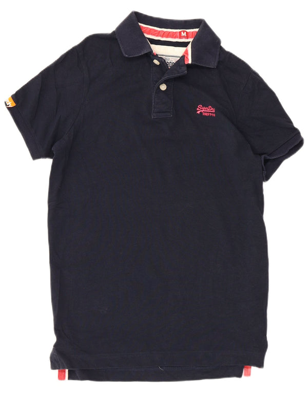 Tricou polo pentru bărbați Superdry, bumbac bleumarin mediu