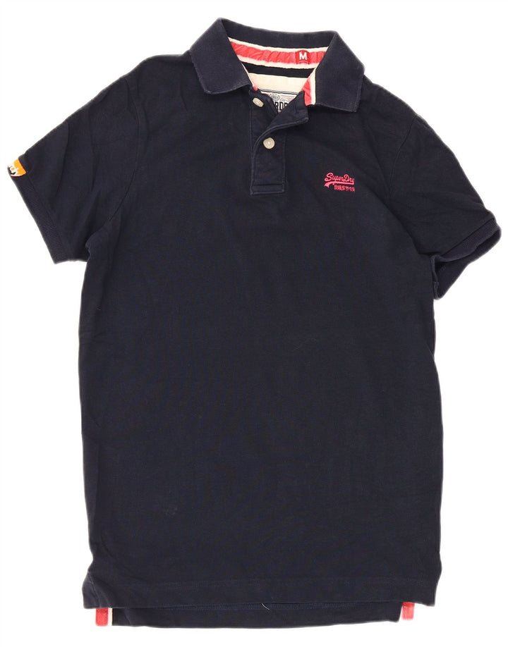 Tricou polo pentru bărbați Superdry, bumbac bleumarin mediu
