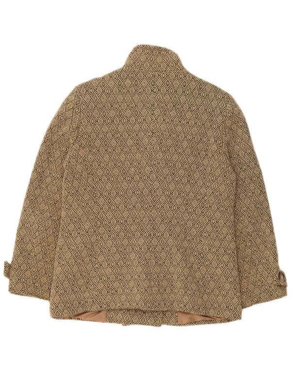 Palton vintage pentru femei UK 12 Medium Beige Argyle/Diamond New Wool