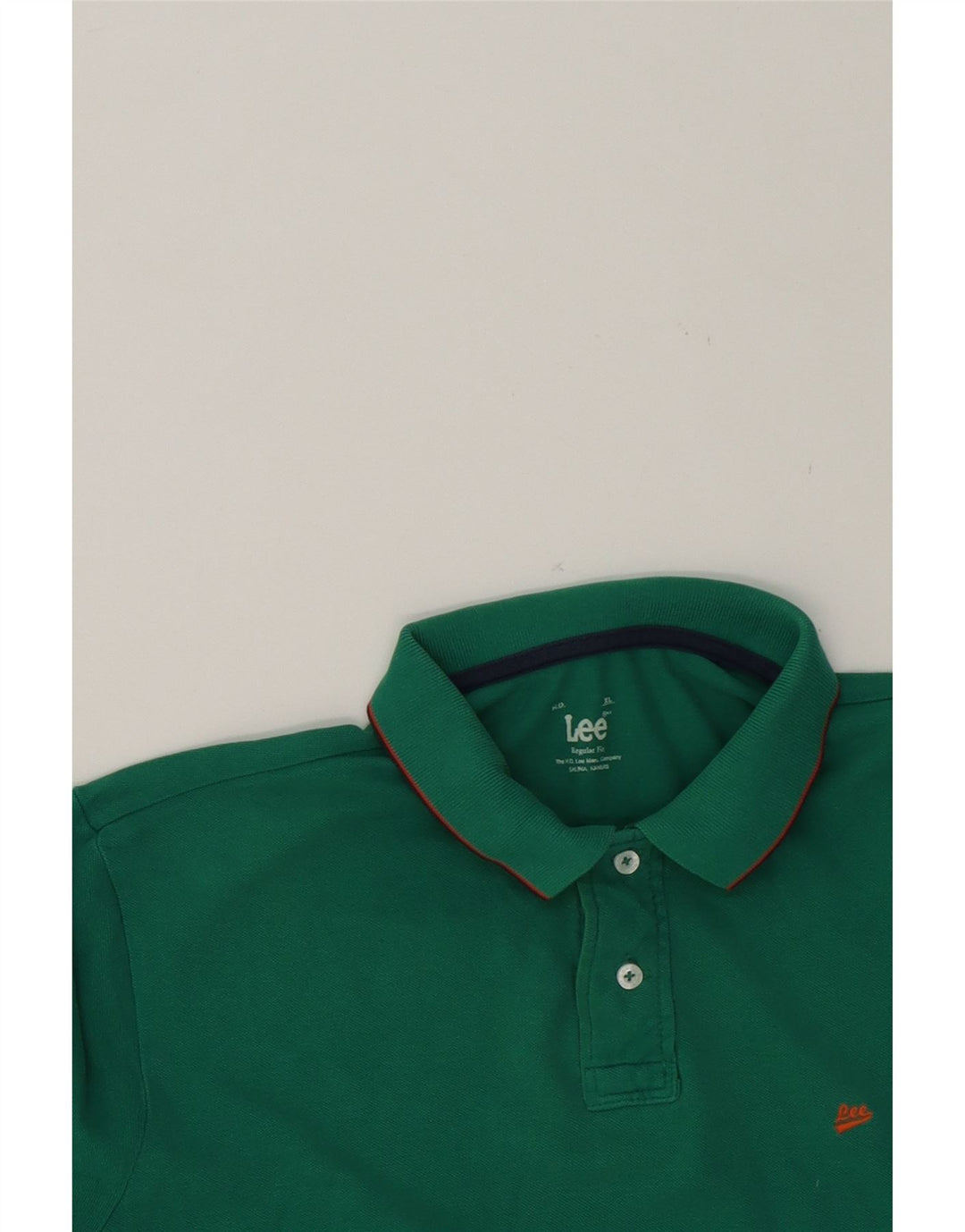 LEE Mens Regular Fit Polo Shirt XL Green Cotton Vintage Lee and Second-Hand Lee from Messina Hembry 
