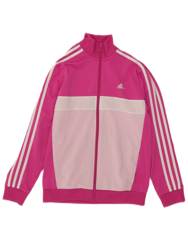 Jachetă de trening pentru fete Adidas 11-12 ani, roz colorblock