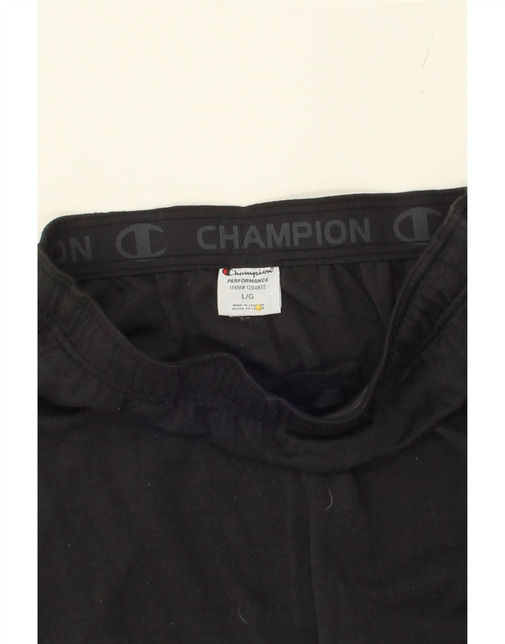 CHAMPION Mens Tracksuit Trousers Large Black Polyester Vintage Champion and Second-Hand Champion from Messina Hembry 