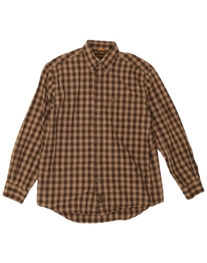 Cămașă de flanel pentru bărbați Timberland, bumbac cu carouri mici, maro