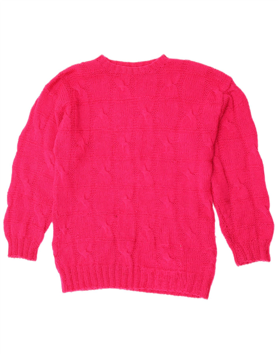 Pulover vintage pentru femei cu gât roșu, mare, roz