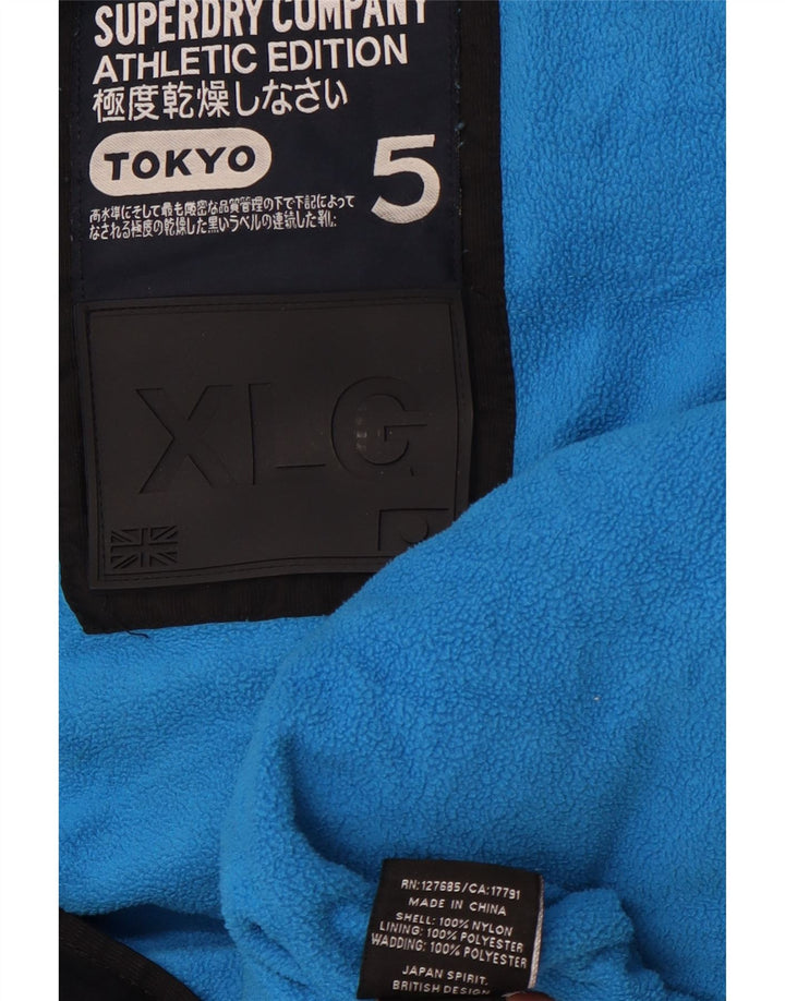 SUPERDRY Gilet căptușit cu glugă pentru bărbați UK 42 XL Nylon negru