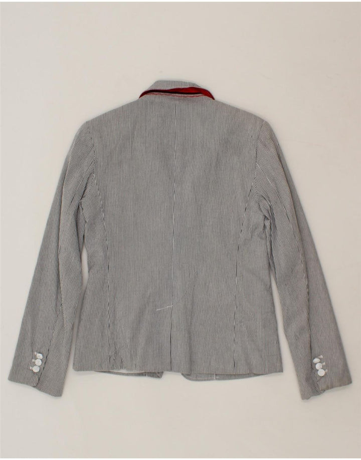 TOMMY HILFIGER Womens 2 Button Blazer Jacket US 2 XS Grey Pinstripe Cotton Vintage Tommy Hilfiger and Second-Hand Tommy Hilfiger from Messina Hembry 