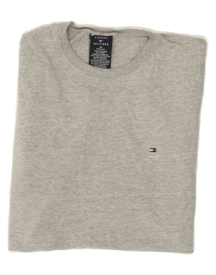 TOMMY HILFIGER Mens T-Shirt Top Small Grey Cotton Vintage Tommy Hilfiger and Second-Hand Tommy Hilfiger from Messina Hembry 