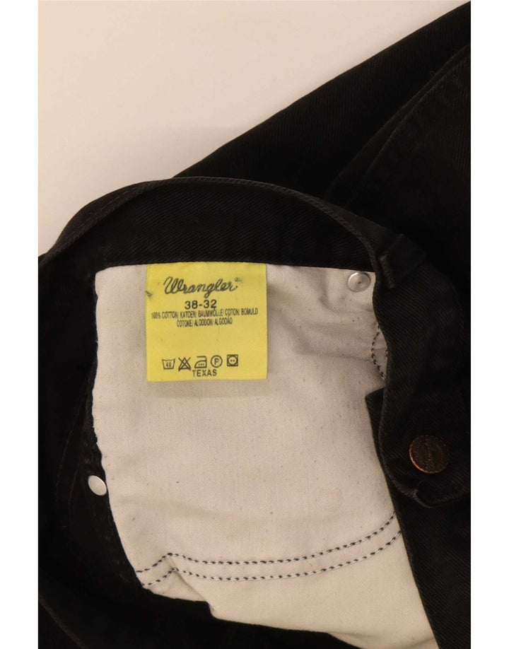 Blugi drepti pentru bărbați Wrangler W38 L29 bumbac negru